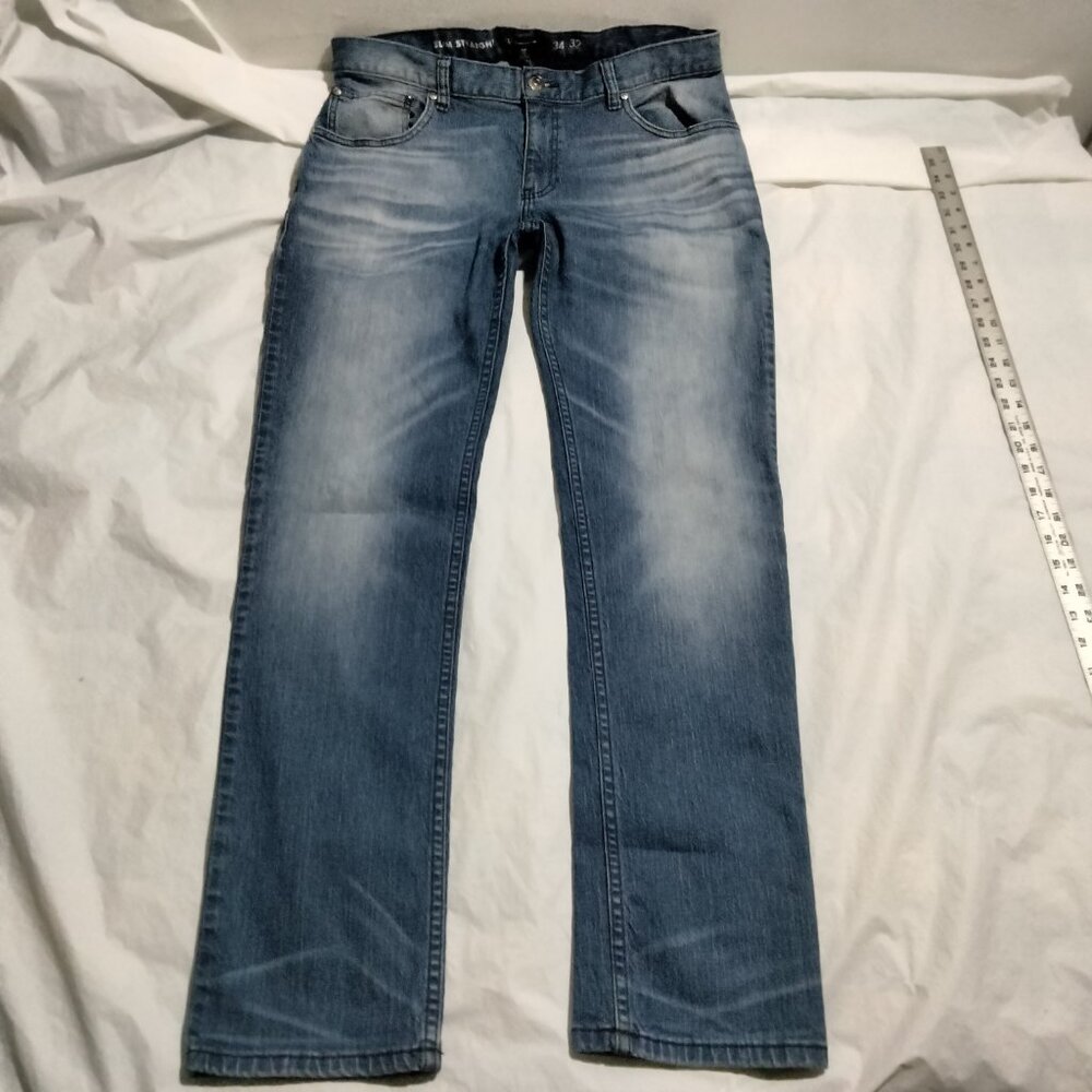INC international concepts Slim Straight Denim Jeans Men’s 34x32(34x31) Blue - Picture 2 of 7